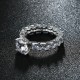 Fine Copper Elegant Full Zircon Finger Ring Luxury Weeding Ring Jewelry for Women