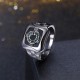 INALIS 14mm Elegant Shiny Zircon Ring Gun Black Plated Ring Wholesale for Women