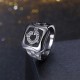 INALIS 14mm Elegant Shiny Zircon Ring Gun Black Plated Ring Wholesale for Women