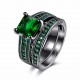 INALIS 2 Pcs Gun Black Plated Retro Zircon Full Rhinestone Ring Crystal Diamond Rings