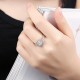 INALIS 925 Sterling Silver Bridal Wedding Ring Round Shape Gem Micro Inlay Women Anniversary Gift