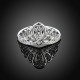 INALIS 925 Sterling Silver Gemstone Wedding Ring Elegant Crown Anallergic Anniversary Gift for Women