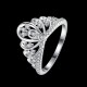 INALIS 925 Sterling Silver Gemstone Wedding Ring Elegant Crown Anallergic Anniversary Gift for Women