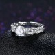 INALIS 925 Sterling Silver Women Wedding Ring Elegant Woven Shape Gemstone Anallergic Gift