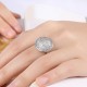 INALIS Circular Zircon Platinum Gift Party Wedding Finger Rings