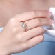 INALIS Copper Gold Plated Women Rings Heart Zircon Engagement Wedding Finger Ring