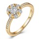 INALIS Copper Gold Plated Women Rings Heart Zircon Engagement Wedding Finger Ring