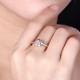 INALIS Copper Gold Plated Women Rings Heart Zircon Engagement Wedding Finger Ring