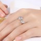 INALIS Platinum Plated Square Rhinestone Ring Opening Finger Rings