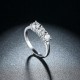 INALIS Zircon Platinum Plated Anniversary Jewelry Gift Finger Rings