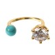 JASSY® Women Bohemian Turquoise Open Ring Simple 18K Gold Plated Gemstone Ring Anallergic Gift