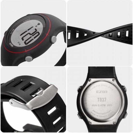 EZON T037 Men Watch Sprot Heart Rate Monitor Chronograph Alarm Outdoor Sport Digital Watch