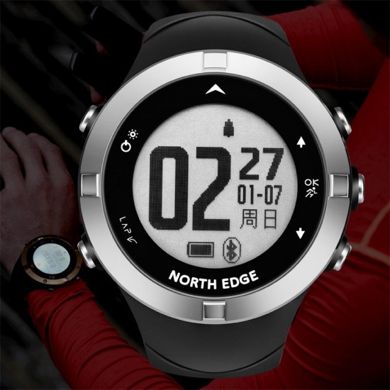 NORTH EDGE X-TREK2 New GPS Heart Rate Monitor Outdoor Sport Modes Compass Multi-language Bluetooth Smart Watch