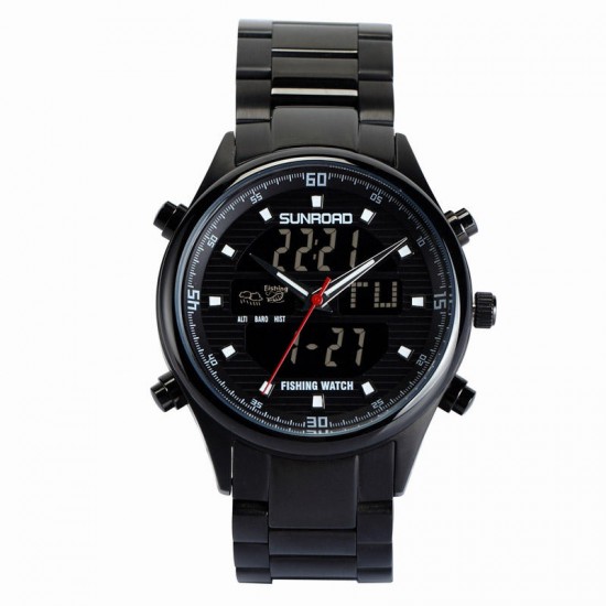 SUNROAD FR710 Sport Watch Fishing Barometer Altimeter Unisex Quartz Digital Outdoor Wrist Watch