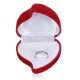 1 Double Ring Box Velvet Red Heart Flower Shaped Jewelry Storage Case