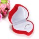 1 Double Ring Box Velvet Red Heart Flower Shaped Jewelry Storage Case