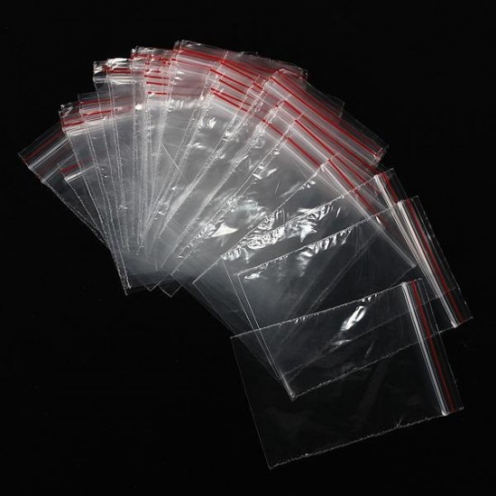 100Pcs Clear Jewelry Plastic Ziplock Reclosable Packing Bags