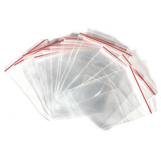 100Pcs Clear Jewelry Plastic Ziplock Reclosable Packing Bags