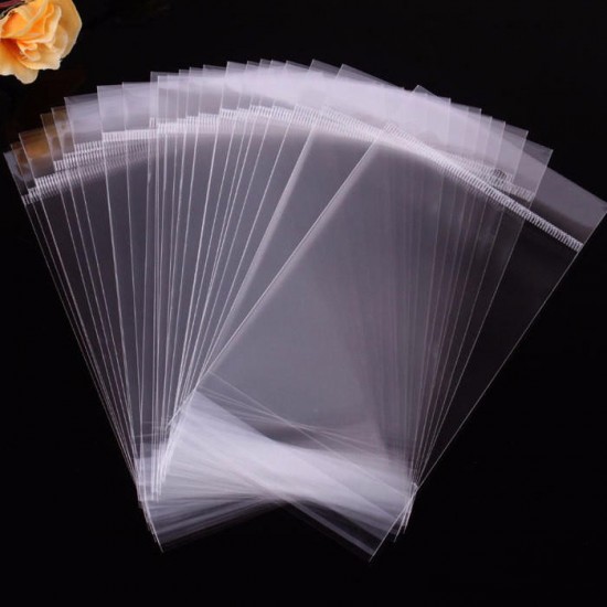 100pcs OPP Zip Lock Plastic Bags Self Adhesive Transparent Packaging Jewelry