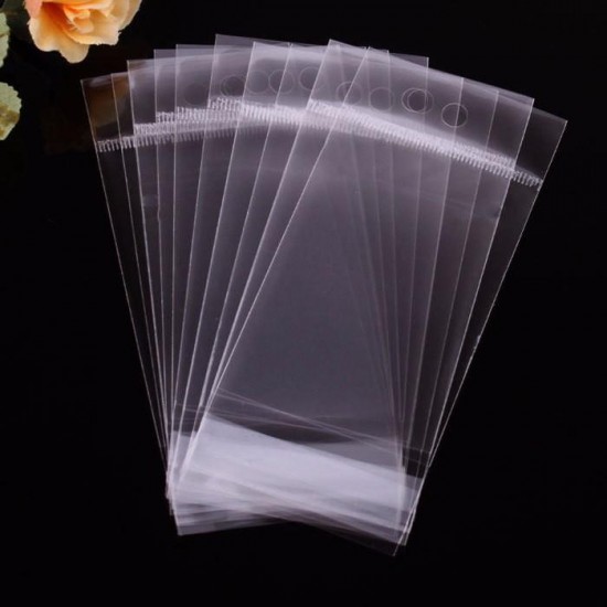 100pcs OPP Zip Lock Plastic Bags Self Adhesive Transparent Packaging Jewelry