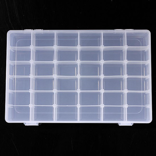 10/15/24/36 Grid Adjustable Bead Organizer Jewelry Box Storage Case