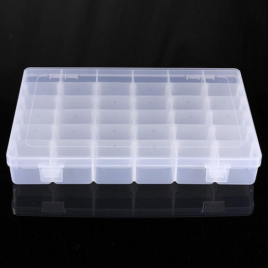 10/15/24/36 Grid Adjustable Bead Organizer Jewelry Box Storage Case