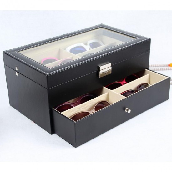 12 Black Eyeglasses Sunglass Oversized Storage Display Case Glasses Organizer