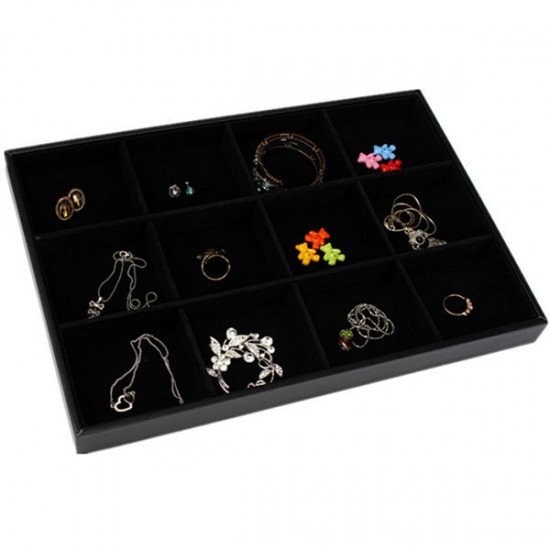 12 Grids Jewelry Display Storage Box Ear Pin Organizer Holder Case