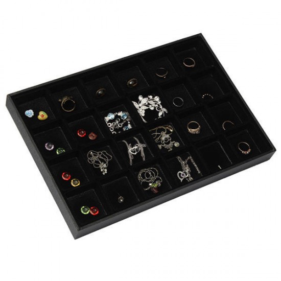 24 Grids Jewelry Display Storage Box Ear Pin Organizer Holder Case