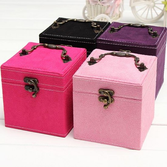 3 Layers Velvet Necklace Rings Jewelry Box Case Display Storage Container