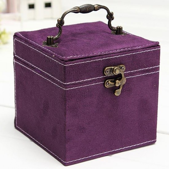 3 Layers Velvet Necklace Rings Jewelry Box Case Display Storage Container