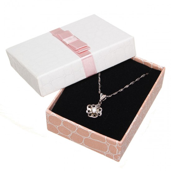 Paper Square Bowknot Necklace Jewelry Packaging Gift Box Storage Case