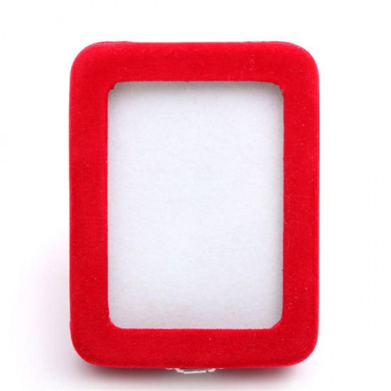 Red Velvet Necklace Pendant Jade Jewelry Box Case Display Holder