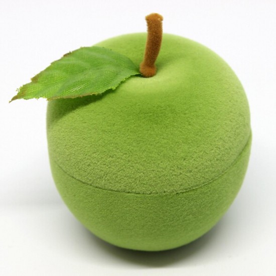 Velvet Apple Shape Ring Earrings Jewelry Display Storage Box Velvet Apple Shape Ring Earrings Jewelry Display Storage Box