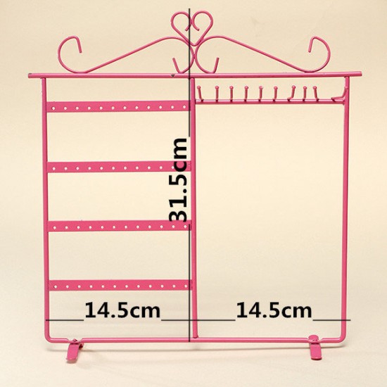 10 Hooks 48 Holes Earrings Necklace Jewelry Display Rack Holder Stand