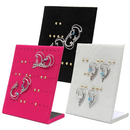 30 Pairs Velvet Earrings Jewelry Display Stand Holder Show Case