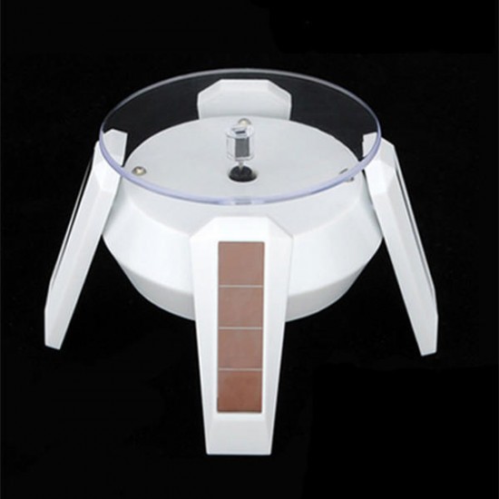 360 Degree Light Solar Powered Jewelry Rotating Display Stand Turn Plate