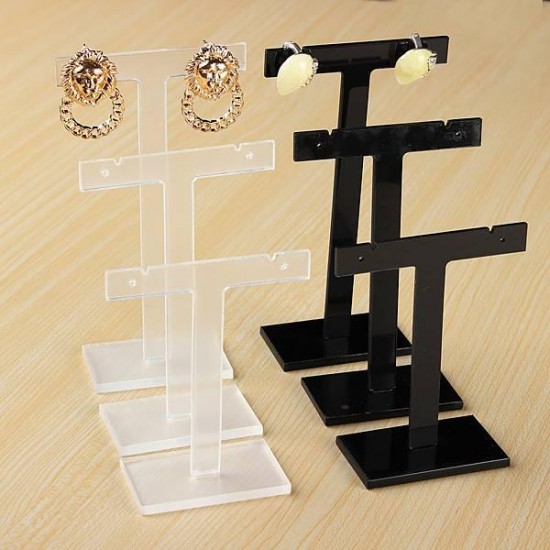 3Pcs T Shape Earrings Display Stand Plastic Jewelry Display Holder