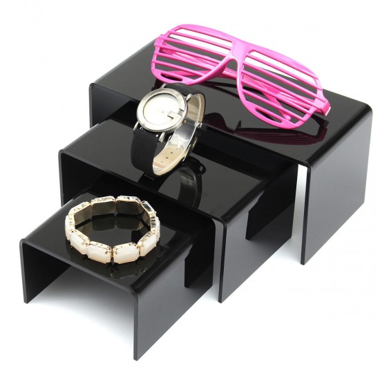 3pcs Acrylic Bracelet Table Jewelry Display Stand Holder Showcase