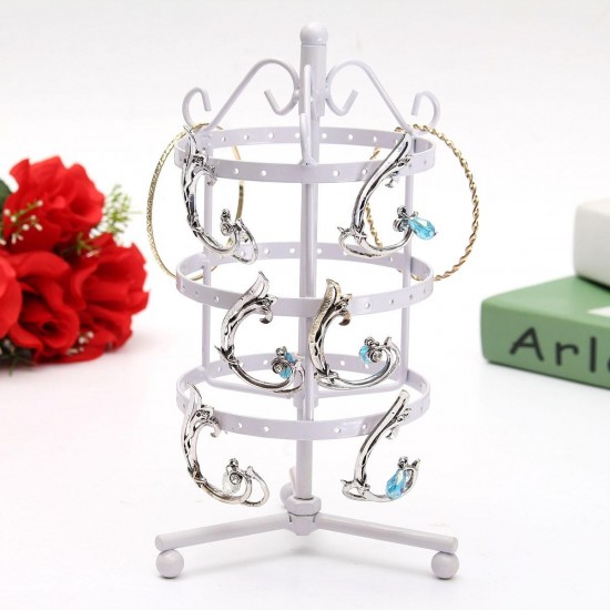 72 Holes Metal Round Shaped Jewelry Display Stand Holder Showcase