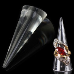 Acrylic Transparent Clear Cone Shape Jewelry Ring Display Holder Stand Acrylic Transparent Clear Cone Shape Jewelry Ring Display Holder Stand