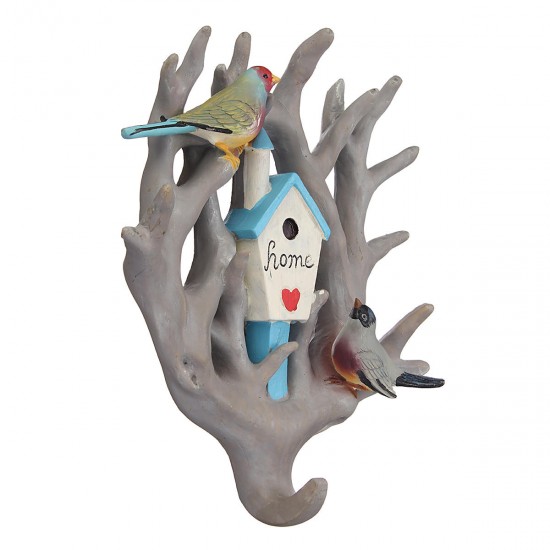 Bird Parrot Home Tree Seamless Wall Hook Hanger Home Decoration Ornament