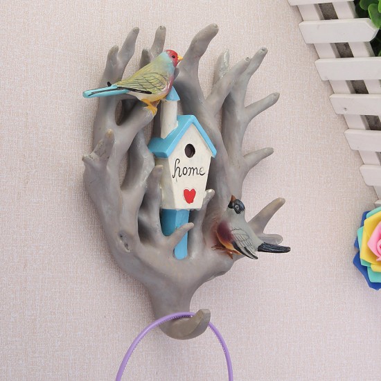 Bird Parrot Home Tree Seamless Wall Hook Hanger Home Decoration Ornament