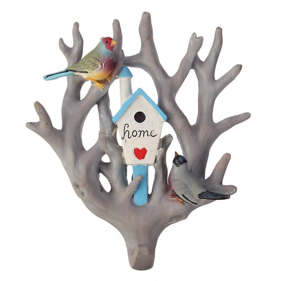 Bird Parrot Home Tree Seamless Wall Hook Hanger Home Decoration Ornament