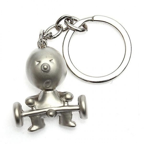 1 PC Creative Silver Mr P Boy Akimbo Key Ring Chain Fob Gift