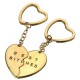 1 Pair Love Heart Couple Alloy Keychain Best Bitches Gift