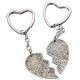 1 Pair Love Heart Couple Alloy Keychain Best Bitches Gift