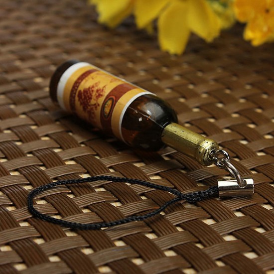 10Pcs Mixed Color Mini Wine Bottle Keychain Pendant For Phone Decor