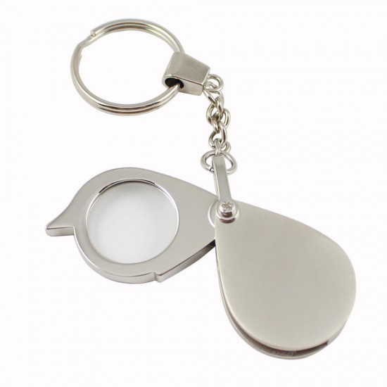 10X Pocket Magnifier Portable Full Metal Rotary 30mm Foldable Keychain
