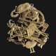 12Pcs Chinese Zodiac Vintage DIY Antique Bronze Pendant Decor Multi-Styling Metal Animal Ornaments